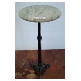 Round Marble-Top Table with Iron Base