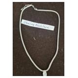 Sterling Necklace With Square Pendant