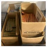 Coin Roll Wrappers in Cardboard Boxes