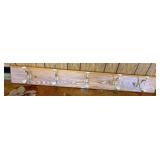 Wooden Wall-Mounted Coat Rack with Brass Hooks