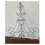 Scrolled Metal Wall Hanging With Crystal Accents