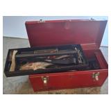 Metal Toolbox With Assorted Hand Tools