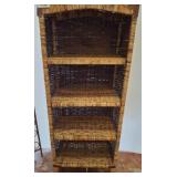 Woven Rattan Shelf Unit with Four Tiers