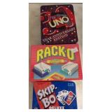 Uno, Rack-O, and Skip-Bo Game Collection
