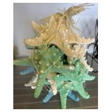 Decorative Starfish Bundle with Raffia Accent