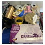 Spools of Ribbon and Crafting Supplies