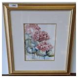 Watercolor Floral Painting in Gold Frame