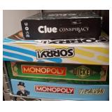 Board Games Including Monopoly and Clue