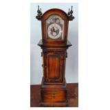 Wooden Grandfather Clock-Style Storage Cabinet