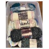 Bin of Assorted Yarn and Craft Supplies