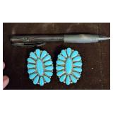 Sterling Silver Earrings with Turquoise Stones