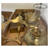 Box Lot of Mixed Brass and Metal Decorative Items