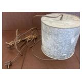 Metal Bucket with Interior Light Fixture