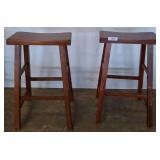 Wood Saddle Seat Bar Stools, 29in Height