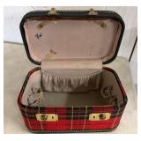 Tartan Plaid Train Case with Brass Hardware