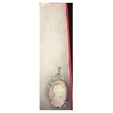 Cameo Pendant with Silver-Tone Chain