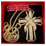 Betsey Johnson Cross Pendant Necklace