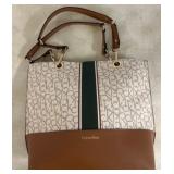 Calvin Klein Monogram Tote Bag with Dual Straps