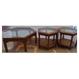 Three Glass-Top Hexagonal Tables