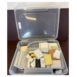 Plastic Bin with Assorted Packaging Materials