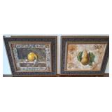 Framed Fruit-Themed Artwork, Set of Two
