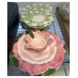 Silvestri Ceramic Floral Dishes and Candleholder