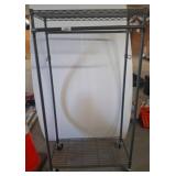 Metal Garment Rack with Shelves and Casters