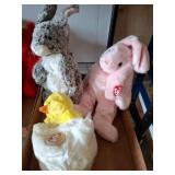 Ty Plush Toys Including Rabbits and Chick
