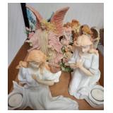 Ceramic Angel and Bird Figurines