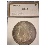 1883-O Morgan Silver Dollar, PCGS MS64