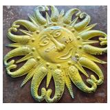 Yellow Metal Sun Wall Art, 27in