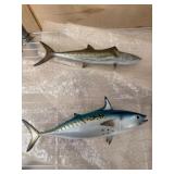 Two Painted 12in Fish Wall Mounts