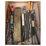 Hand Tools and Drill Bits in Box