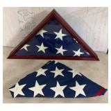 Triangular Flag Display Case With Folded Flag