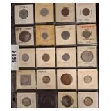 20 World Coins in Protective Sleeves