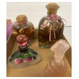 Decorative Glass Perfume Bottles and Dried Flower