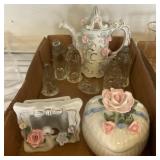 Porcelain Figurines and Glass Nativity Set
