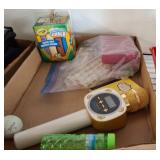 Variety Lot with Toys, Chalk, and Microphone