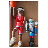 Wooden Basketball and Nutcracker Figures