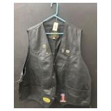 Black Leather Vest with Pins and Patches