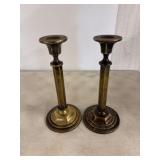 Brass Candlesticks with Ornate Detailing