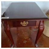 Mahogany Side Table with Drawer and Cabriole Legs