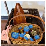 Woven Basket with Craft Supplies and Organizer