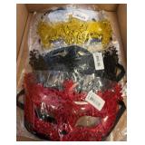 Glittered Decorative Masks in Assorted Colors
