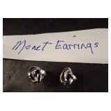 Monet Knot-Style Silver-Tone Earrings