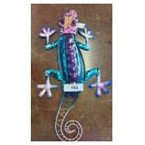 Colorful Metal and Glass Lizard Wall Art