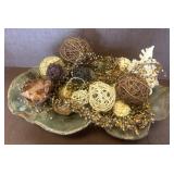 Decorative Bowl with Orbs and Natural Accents