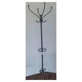 Black Metal Coat Rack, 72in Height