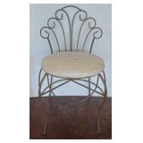 Metal Vanity Chair with Cushion Seat 18in