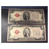 1928 Series F $2 Red Seal U.S. Notes
